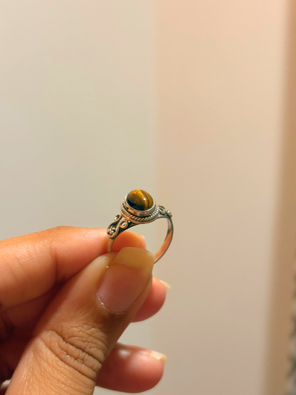 Oval Gemstone Filigree Ring in 925 Sterling Silver • Handmade Vintage Inspired Birthstone Ring • Boho Gemstone Jewelry