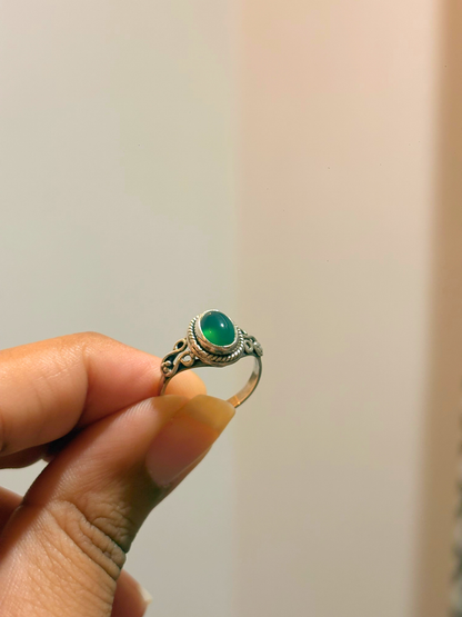 Oval Gemstone Filigree Ring in 925 Sterling Silver • Handmade Vintage Inspired Birthstone Ring • Boho Gemstone Jewelry
