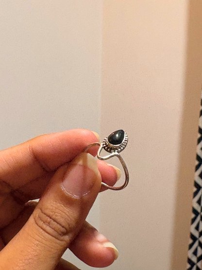 Pear Shaped Gemstone Ring in 925 Sterling Silver • Handmade Teardrop Statement Ring • Minimalist Boho Jewelry