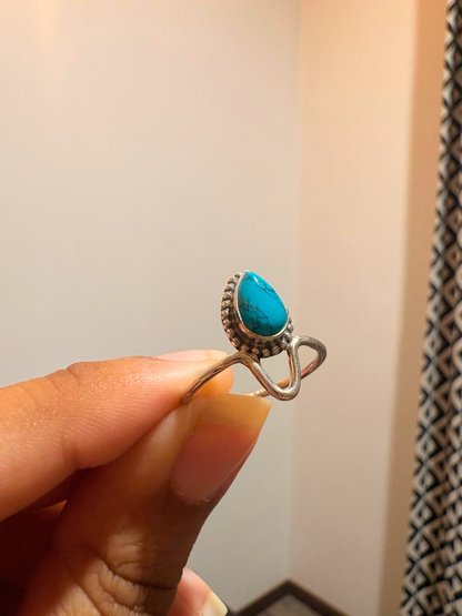 Pear Shaped Gemstone Ring in 925 Sterling Silver • Handmade Teardrop Statement Ring • Minimalist Boho Jewelry
