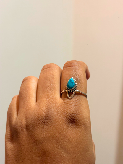 Pear Shaped Gemstone Ring in 925 Sterling Silver • Handmade Teardrop Statement Ring • Minimalist Boho Jewelry