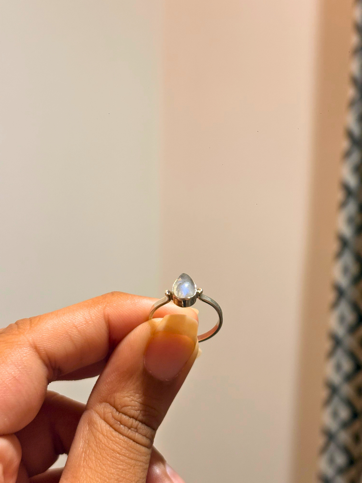 Minimalist Pear Gemstone Ring in 925 Sterling Silver • Dainty Teardrop Birthstone Ring • Handmade Gemstone Jewelry