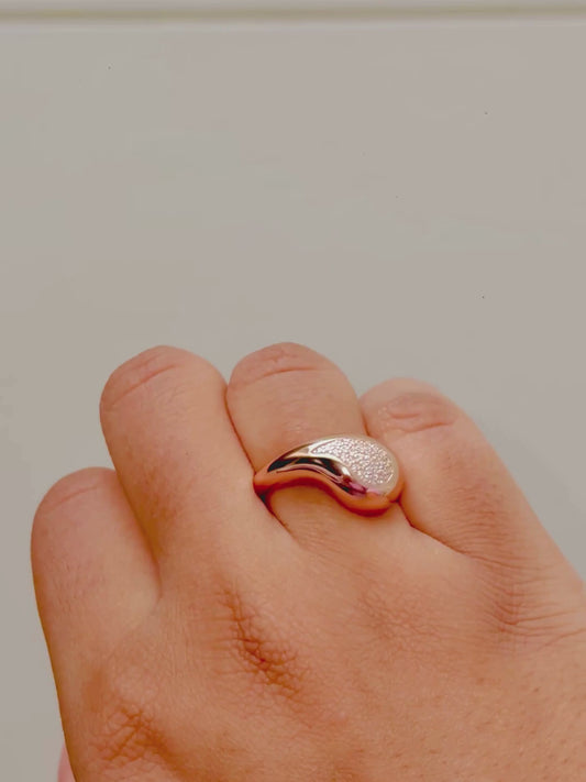 Curve Appeal Adjustable 925 Silver Ring - Gold or Rose Gold