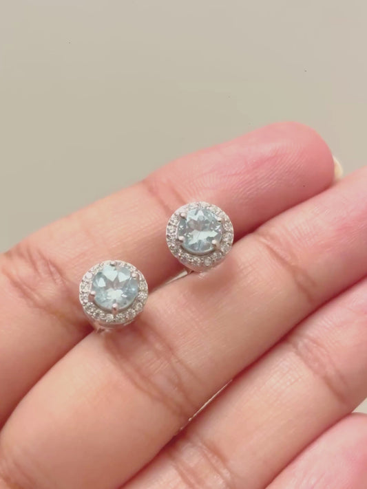 Starlight | Blue Topaz Stud Earrings in 925 Sterling Silver