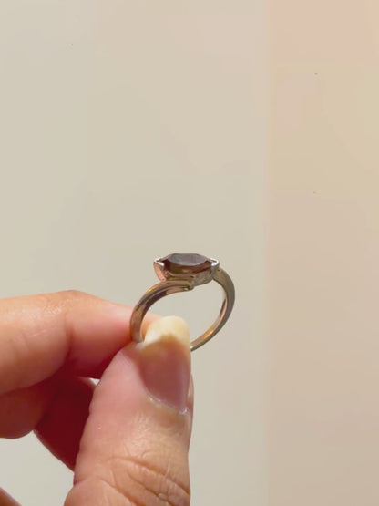 Natural Smoky Topaz Marquise Ring in 925 Sterling Silver | Statement Gemstone Ring