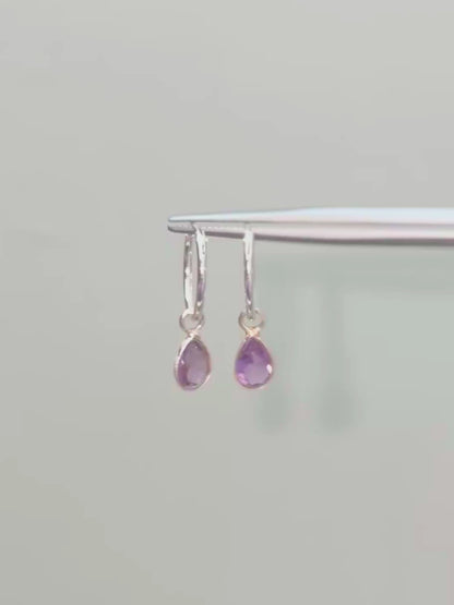 Drop Everything Teardrop Charm Hoops in 925 Silver