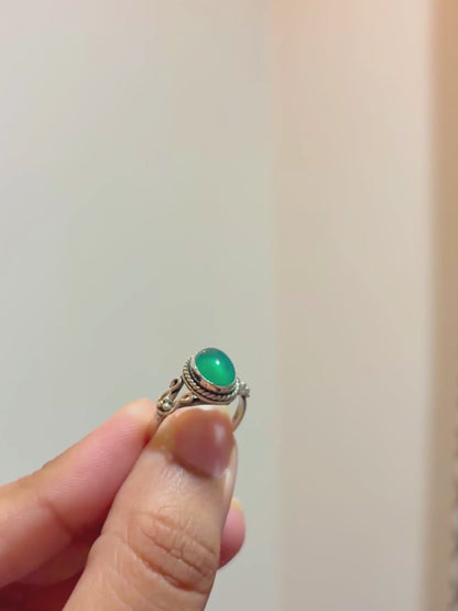 Oval Gemstone Filigree Ring in 925 Sterling Silver • Handmade Vintage Inspired Birthstone Ring • Boho Gemstone Jewelry